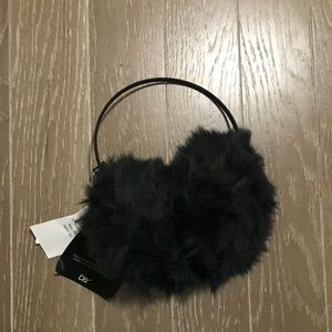 black fuzzy earmuffs
